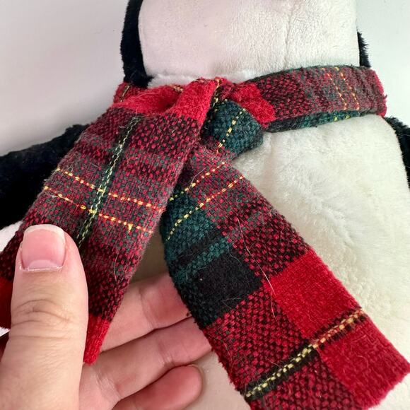 Pier 1 Imports Penguin Plush With Baby In Pouch Scarf Stuffed Animal Toy - Picture 9 of 11